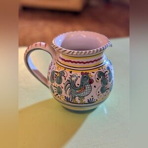Vintage DERUTA Italian Pottery Rooster Pitcher Ceramic Made in Italy